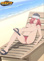 Tayuya is chilling at the beach